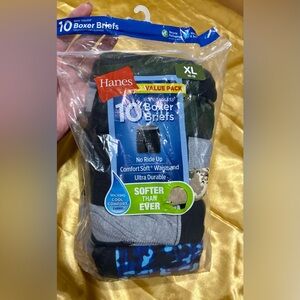 Hanes Boys' Tagless Boxer Briefs Pack - Black, Gray, Tan